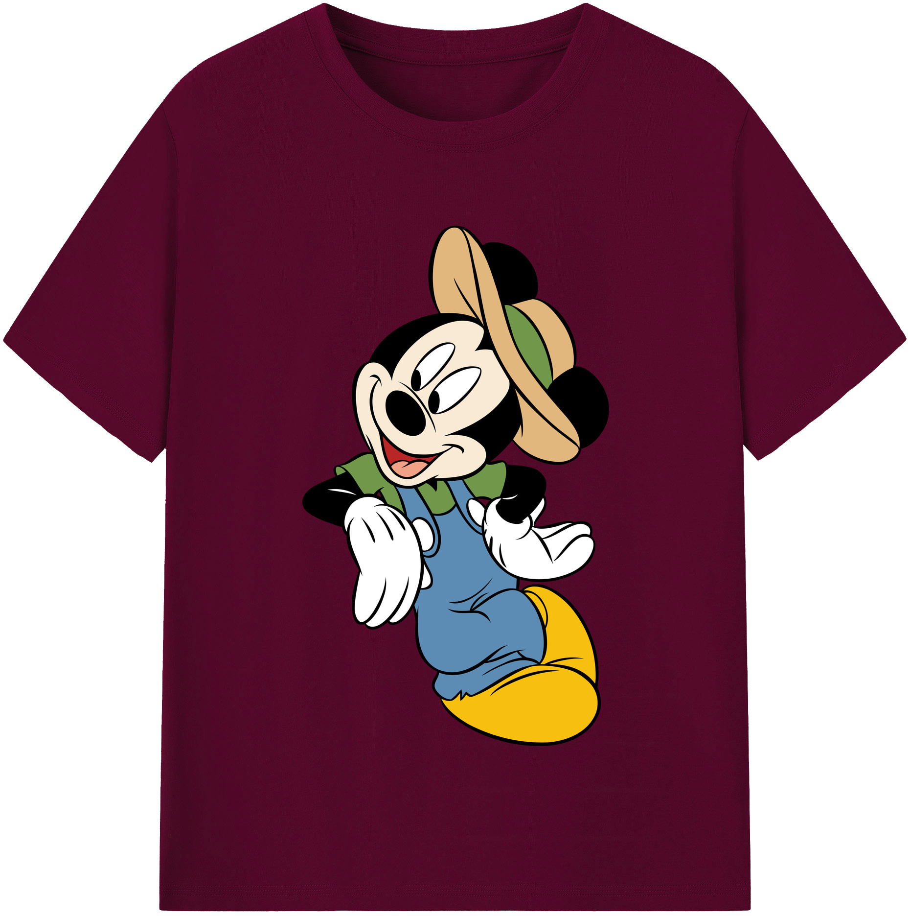（画像用） ミッキーマウス Mickey Mouse レディースカジュアルプリントTシャツ（綿100％）